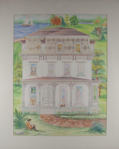 Victorian Dream  18 x 24" Watercolor pencils