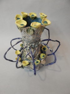 Cactus Blossom Stoneware mixed media