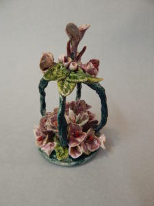 Ediliwise & lavender orchids mini petite Ceramic Paper clay mixed-media