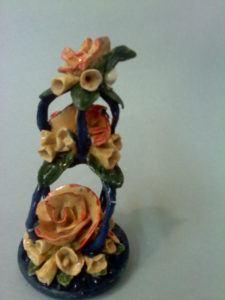 Orange rose compliments Ceramic Paper clay mixed-media