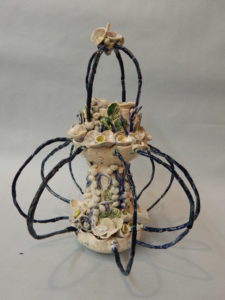Whirling Sea Basket Stoneware mixed media